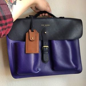 Ted Baker Harlemm Mixed Leather Briefcase